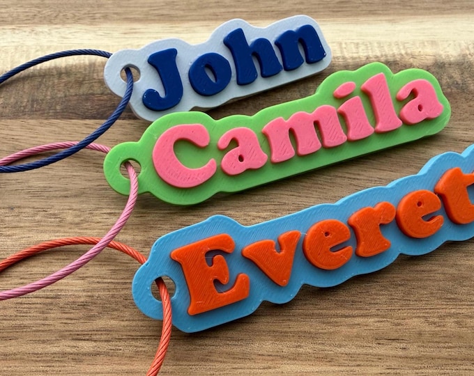Backpack Name Tag, Keychain Name Tag Charm for Kids Backpack, Lunch Box, Water Bottle Accessory