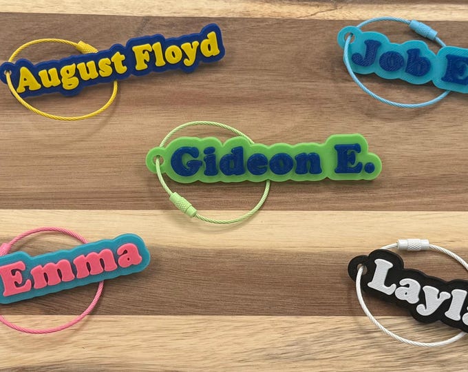 Personalized Name Tag for Water Bottles, Backpacks, Keychains & Pets - Custom ID Accessory