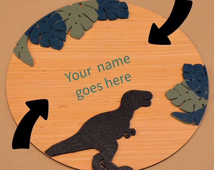 Dinosaur Nursery sign, Baby name sign, t rex nursery name sign, Nursery wooden sign,dinosaur birthday