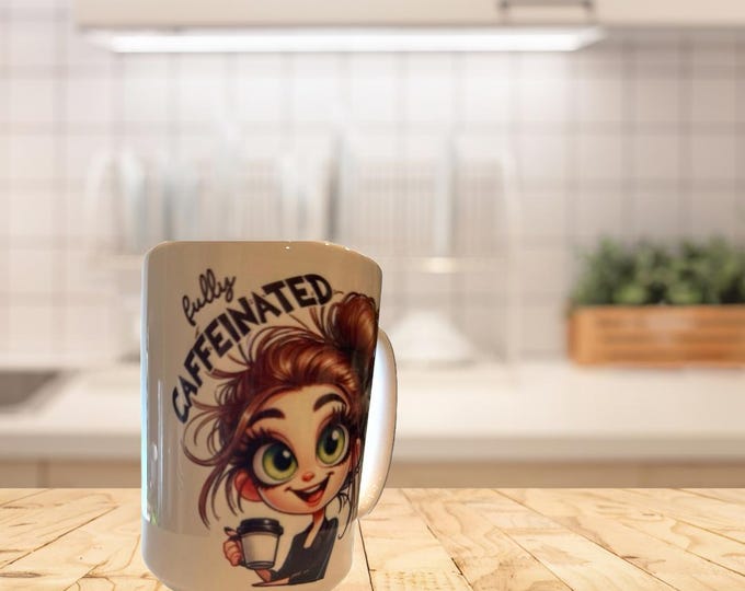 Humorous Transformation Coffee Mug: Brown Hair Before and After Novelty Cup Gift