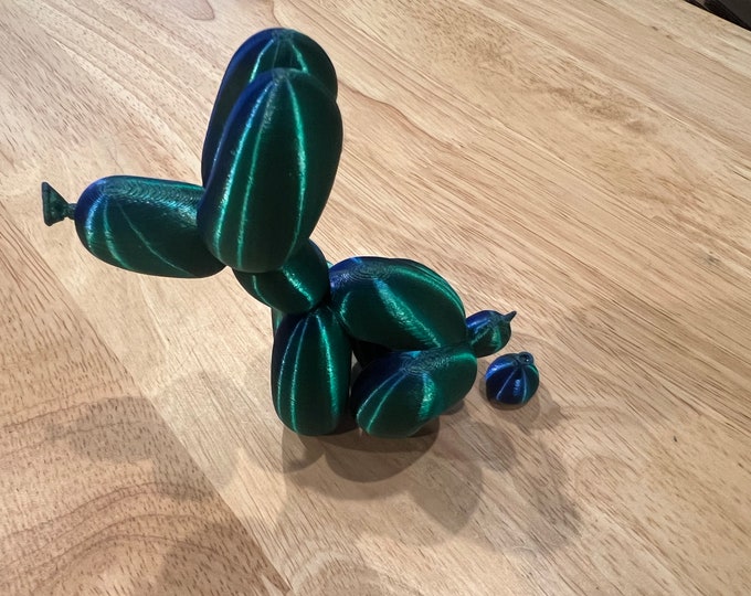 Balloon dog pooping, funny art, gift for family and friends,Gift for mom,3D printed Animal,Balloon cake topper