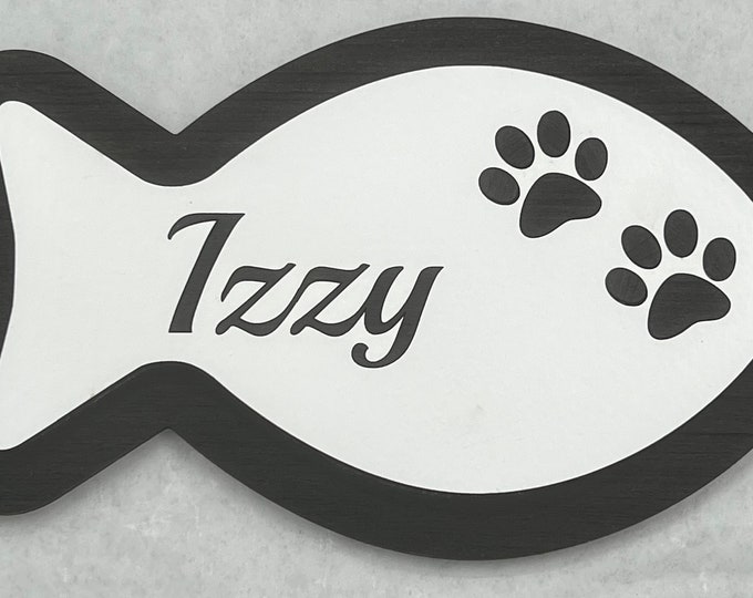 Custom Pet Wall Decor with Cat Name and Paw Prints