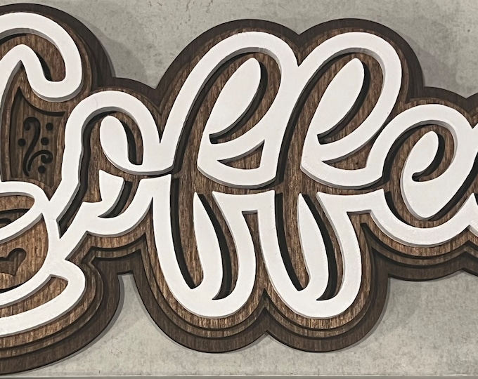 Custom 3D Layered Coffee Wall Art for Kitchen Decor and Gift