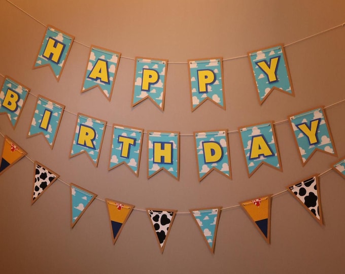 Colorful Bunting Banner: Festive Flags for Birthdays, Toy Story Parties, Baby Shower, Home Celebrations