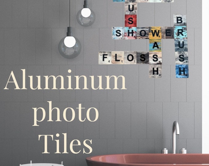Personalized Metal Scrabble Tiles, 137 Unique Colors, Custom Wooden Letters Wall Art