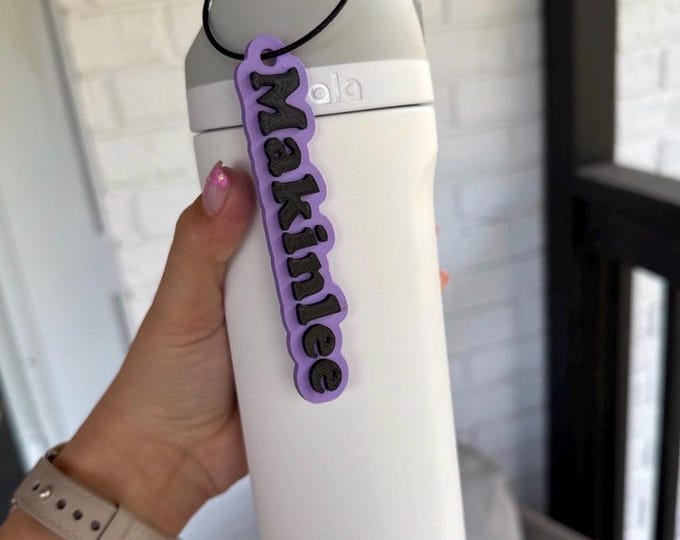 Custom Engraved Name Tag for Water Bottles, Backpacks, Keychains & Pets - Personalized ID Accessory