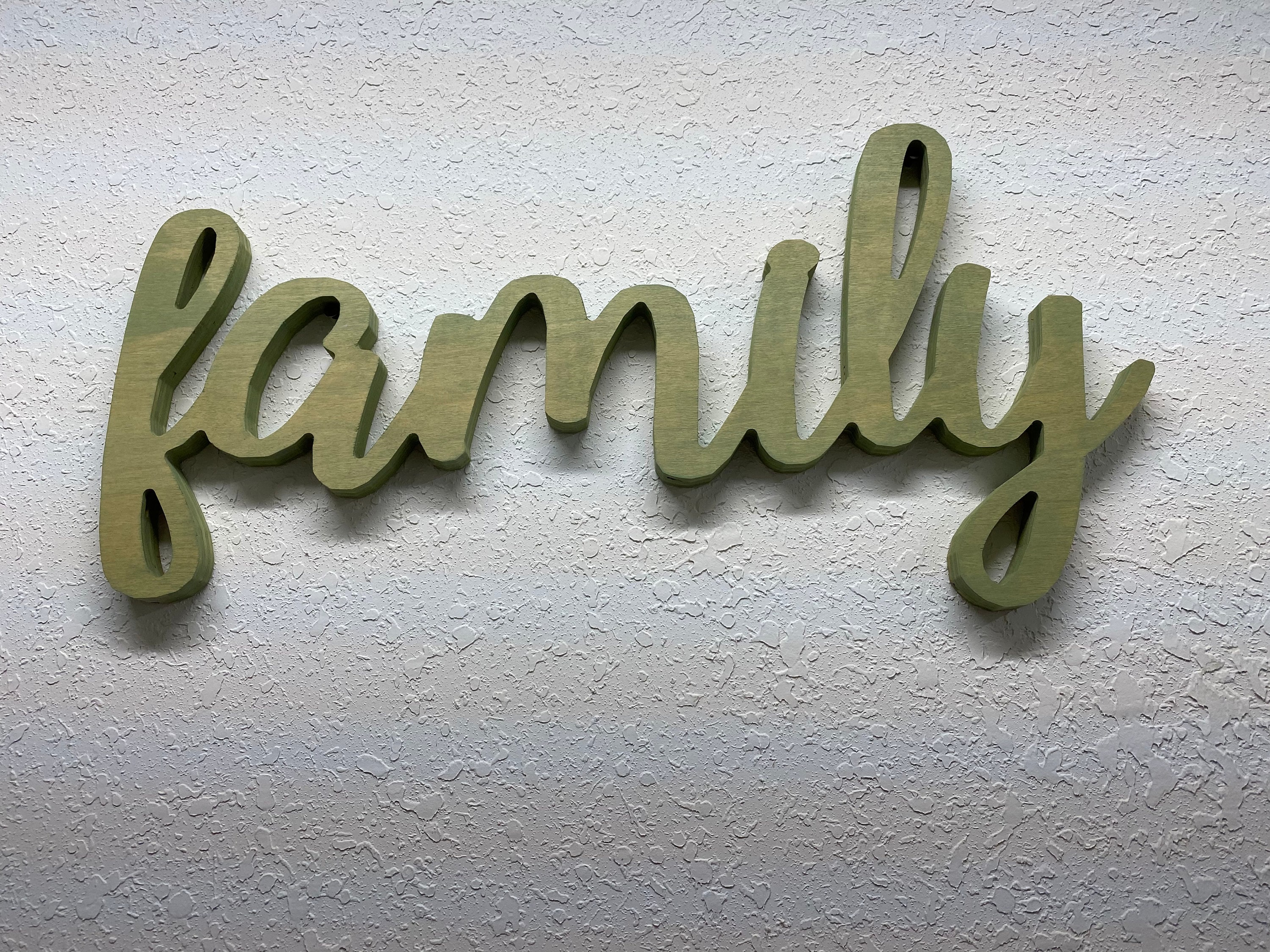Cursive Family sign, custom color, made your way, scrabble wall,cut out