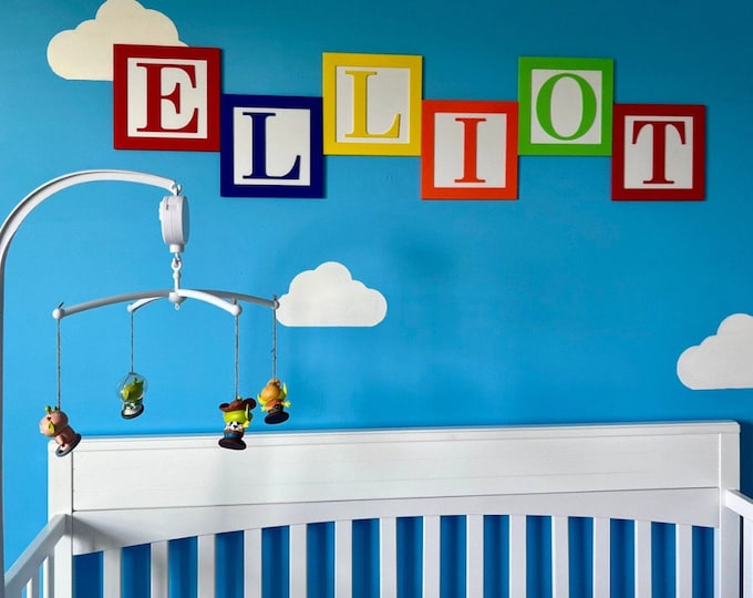 Custom Toy Story Wooden Blocks: Personalized Nursery Wall Art & Baby Shower Gift for Kids' Room Decor