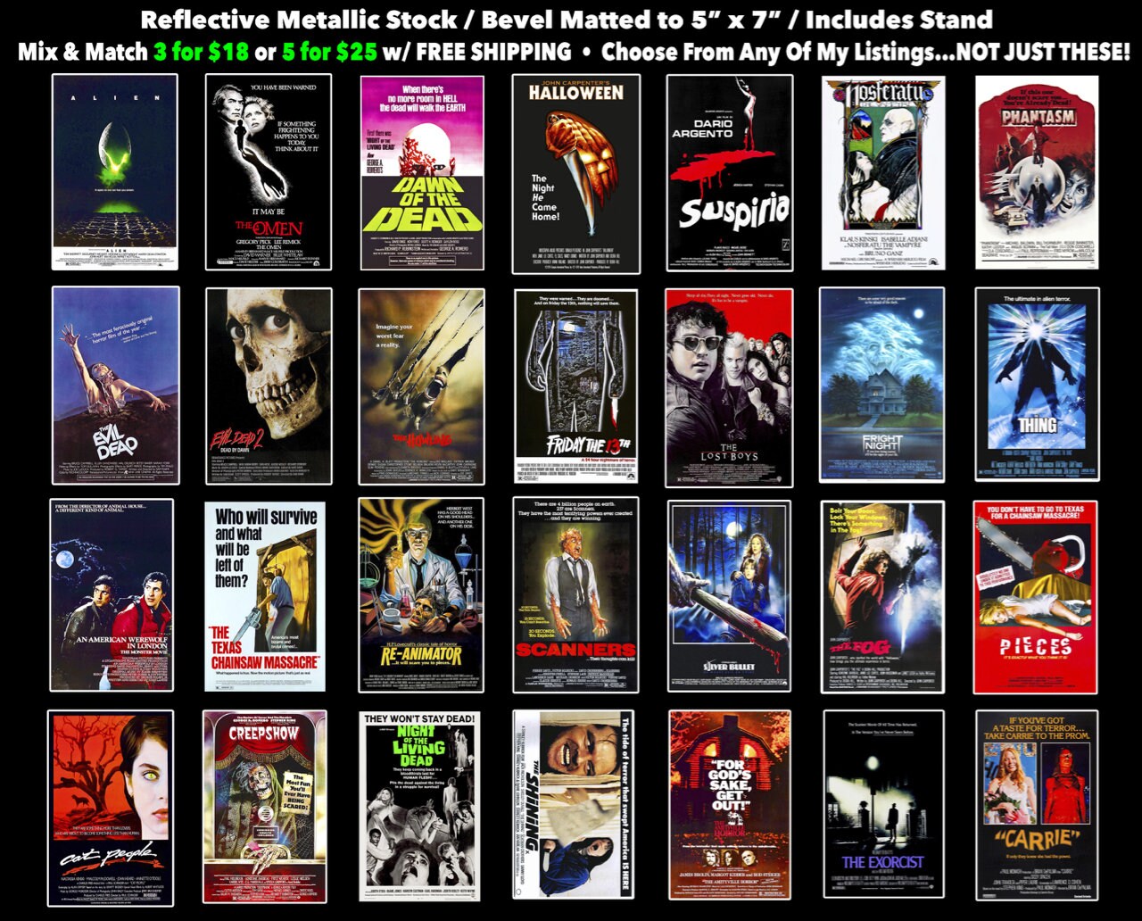 Mini Movie Posters Pick Any 3 Classic Horror Scifi Etsy