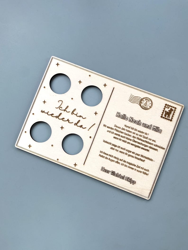 Personalized Gnome Postcard Gnome Greeting Gnome Wooden Card Gnome