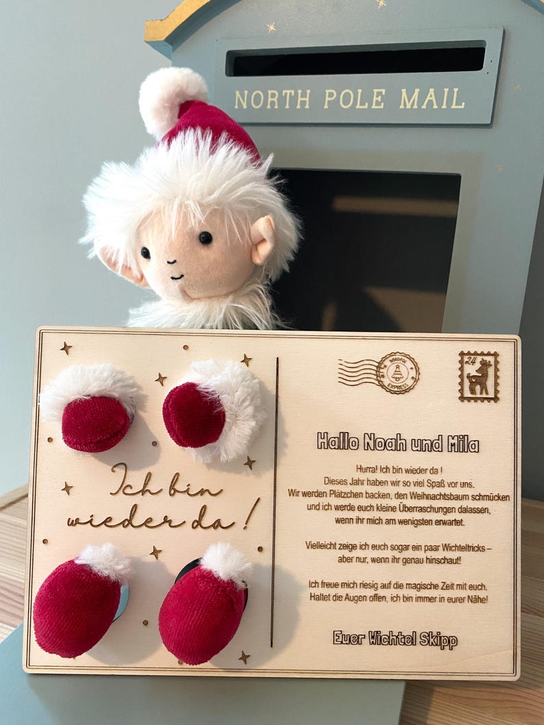 Personalized Gnome Postcard Gnome Greeting Gnome Wooden Card Gnome