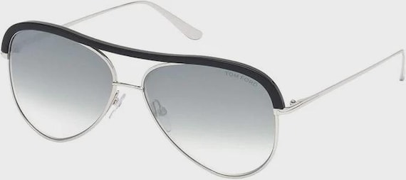 Tom Ford Sunglasses SABINE FT0606S 18B Black & Silver Mirror  display picture 1