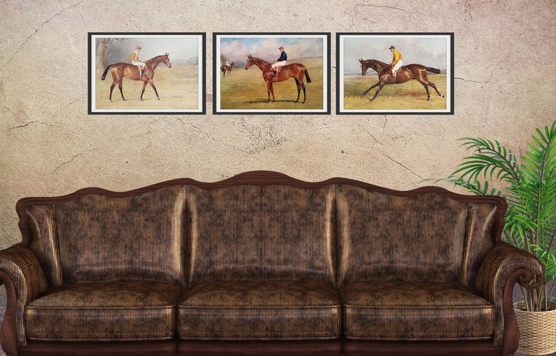 3 Vintage Thoroughbred Horse Wall Decor Images Horse Posters Etsy