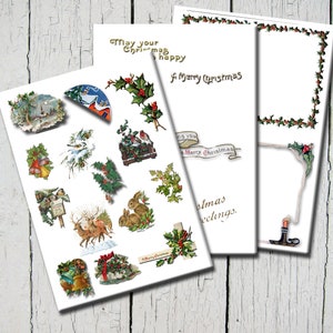 Scrapbooking vintage posters marine life art journal stickers clipart