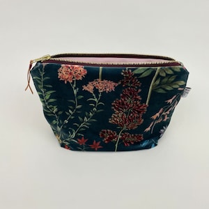 MakeUp Tasche Samt Botanik, Kosmetiktasche, Schminktasche