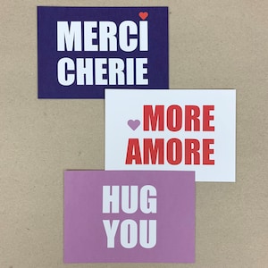 Postkarteset AMORE HUG MERCI