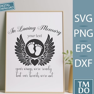 Baby Memorial SVG, In Loving Memory SVG, RIP frame svg, In memory of baby