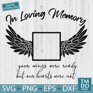 In Loving Memory SVG, Memorial svg, Rest in peace svg, Rip svg, In memory svg files for Cricut