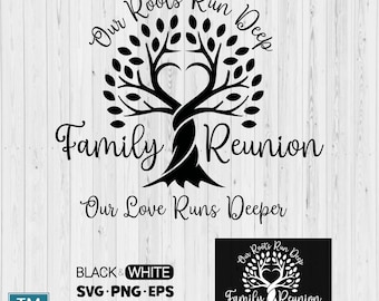 Family Reunion SVG, Family Tree PNG, Framily Reunion Tree, Roots Run Deep Design (Digital Download)