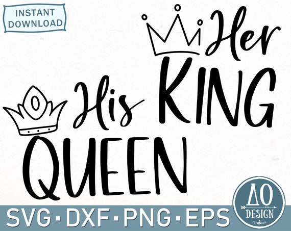 King Queen svg, King and Queen svg, King and Queen crowns, couples crowns.  Instant download svg