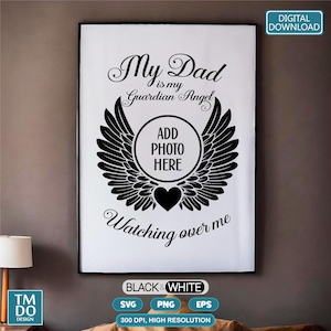 Dad memorial svg, Dad In loving memory svg, Dad Angel Wings SVG, Rip dad svg