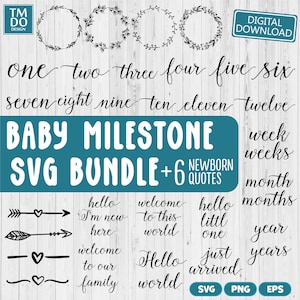 Baby milestone SVG bundle, Baby milestone svg, Hello world svg, Baby Announcement SVG, Birth Stats Svg, Newborn Sign svg