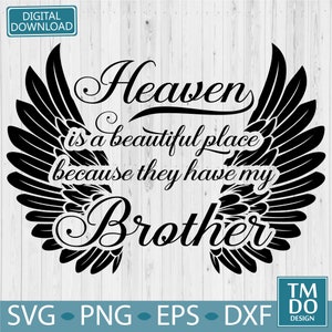 Brother Memorial svg, In loving memory svg, Brother Angel wings svg, Brother is my Angel SVG, Brother Rip svg, In memory svg