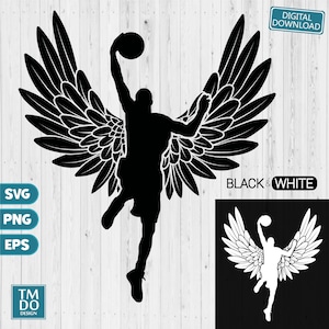 Basketball Player Angel wings svg, In loving memory svg , Basketball Memorial svg