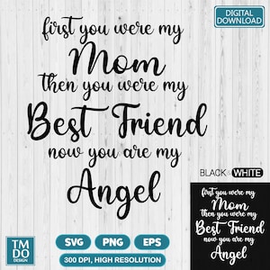 Mom is my Angel SVG, Mom Memorial svg, Mom In loving memory svg, Mom Angel wings svg, Mom rest in peace svg, In memory svg