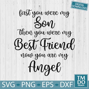 In Loving Memory of Son SVG, Son Memorial SVG, My son in heaven svg, Son is my Angel svg