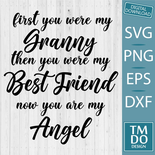 Granny Memorial SVG, In Loving Memory SVG, Loss of a Granny png, Rest in peace svg