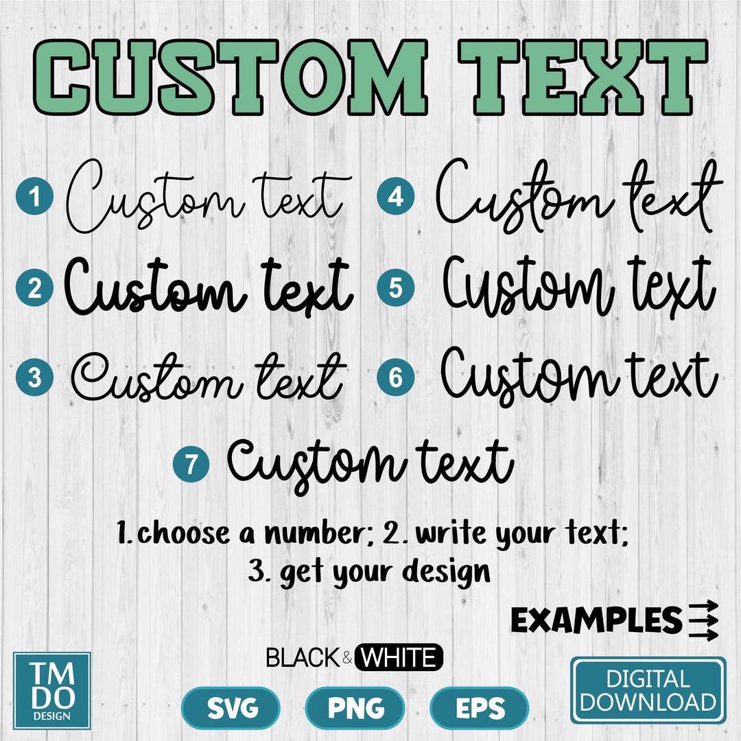 Custom Name Svg, Custom Text Svg, Personalized Text PNG, Create Custom ...