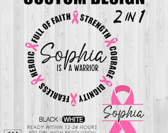 Custom Breast Cancer SVG, She Is A Warrior SVG, Cancer Warrior PNG