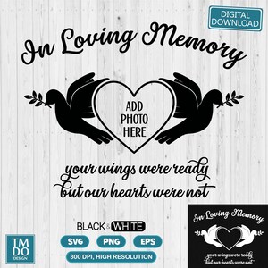 In Loving Memory SVG, Memorial SVG, In Memory of SVG, Flying dove svg, Rest in peace svg