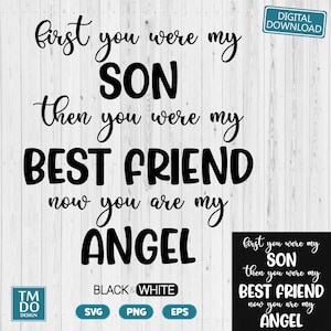 Son in Heaven, Son Memorial SVG, In Loving Memory of Son SVG, Memorial Quotes PNG