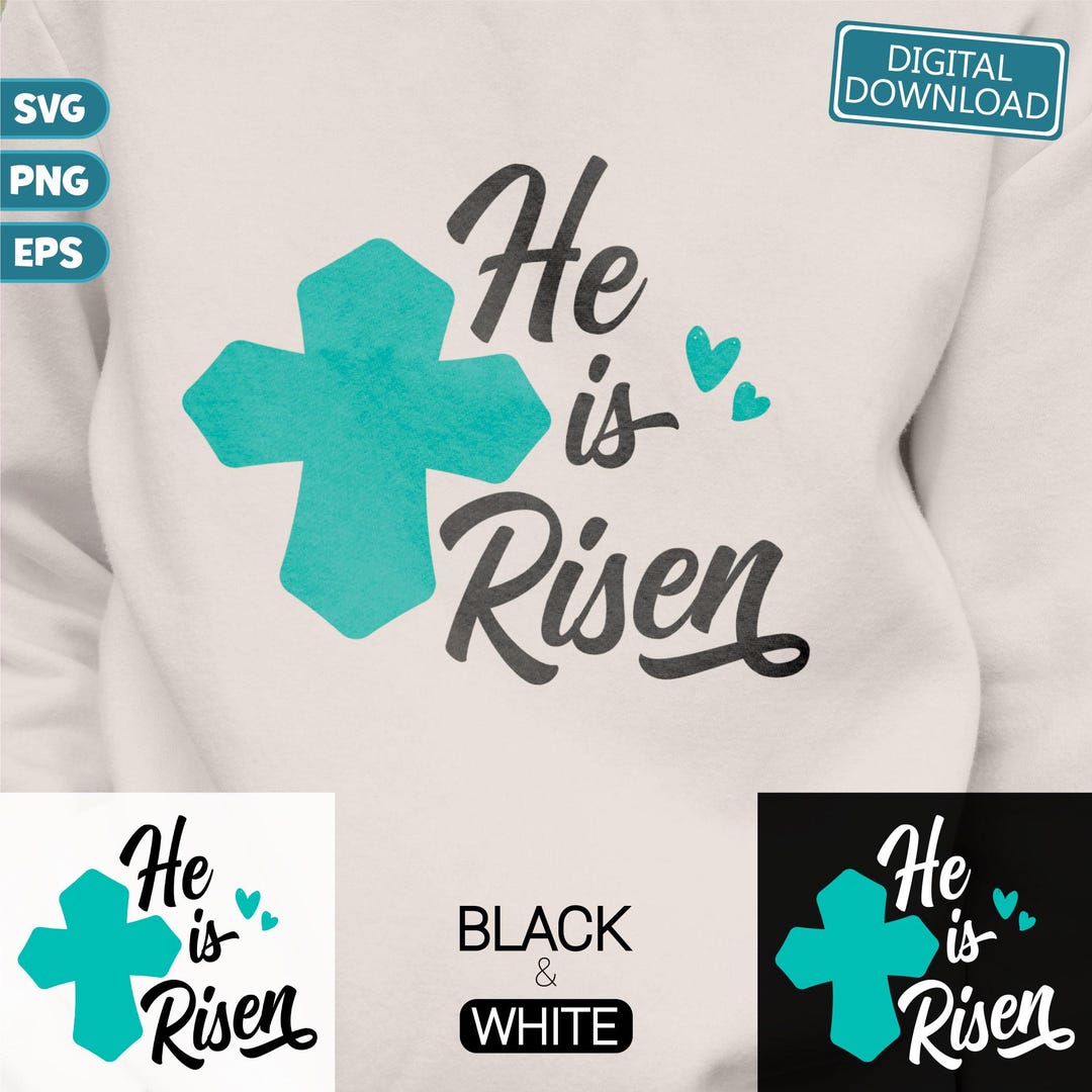 He is Risen SVG, Easter Svg Sublimation Png, Christian Svg, Jesus is ...