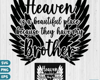 Brother Memorial PNG, In loving memory PNG, Brother is my Angel SVG, Angel wings svg