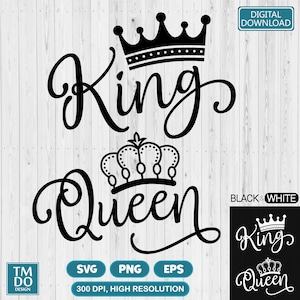 King and Queen SVG Bundle: Royal Crown Design (Digital Download)
