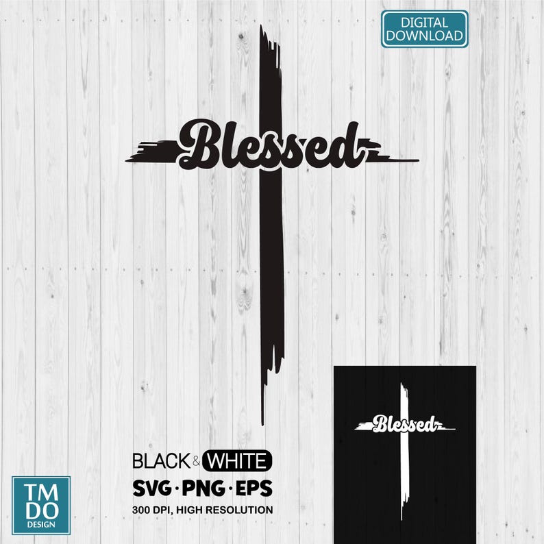 Blessed Cross SVG, Christian Cross Clipart Digital Download - Etsy