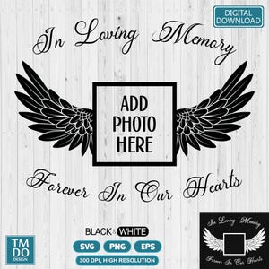 In Loving Memory Svg, Angel Wings Svg, Memorial Png, Memory svg Instant Download