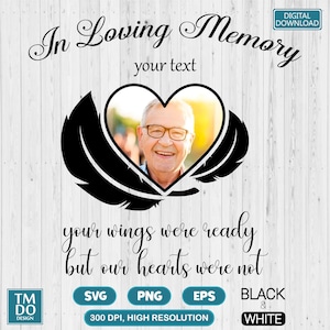 In Loving Memory Svg, Angel Wings Svg, Memorial SVG