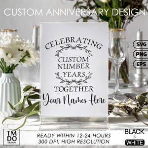 Custom Wedding Anniversary Sign, Personalized Wedding Anniversary Gift PNG