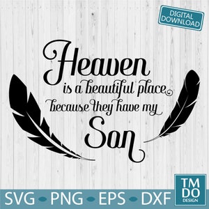 Son in Heaven svg, In loving memory svg, Son Memorial svg, Son Angel wings svg, Son rest in peace svg, In memory of Son svg
