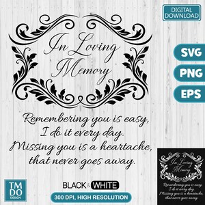 In Loving Memory SVG, Celebration of life, Memorial SVG