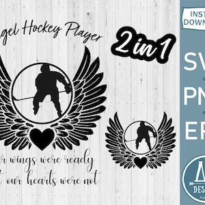 Angel Hockey Player svg, Hockey Memorial svg, In loving memory svg, Rip svg, In memory svg
