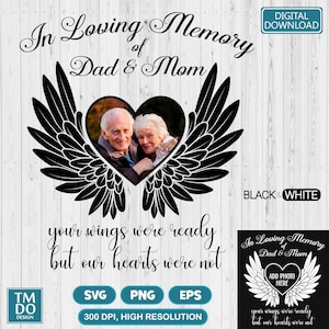 Parents In Loving Memory SVG, Dad & Mom Memorial SVG, In memory of Mom and Dad