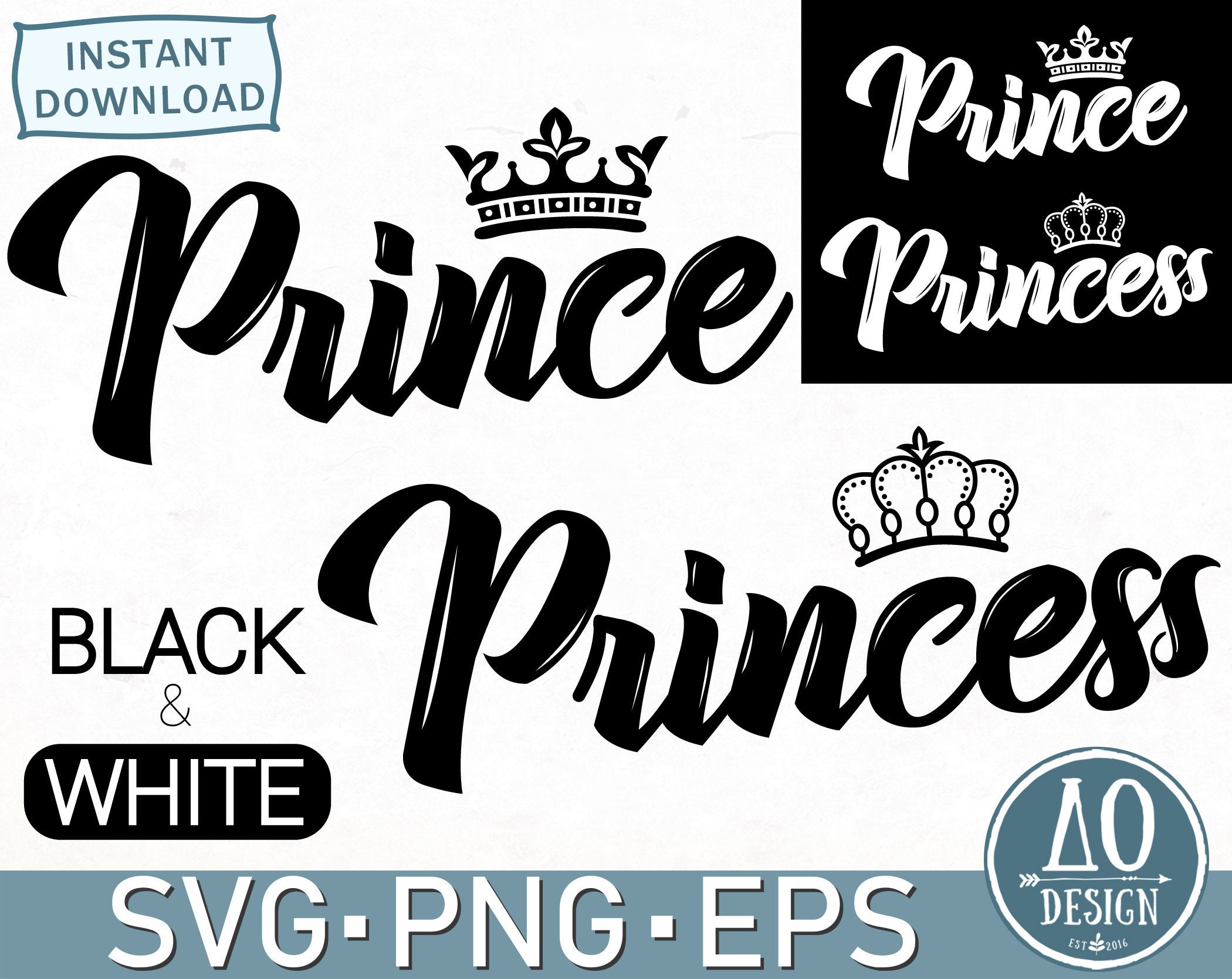 Prince Princess Crown SVG, Royal Family SVG, Crown SVG, Instant.