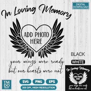 In Loving Memory Svg, Angel Wings Svg, Memorial Png, In Memory Of Svg, Memory Svg, Memorial Svg, Custom Memorial Clipart PNG