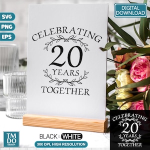 20th Anniversary SVG, 20 years together, 20th Wedding Anniversary svg, China anniversary svg
