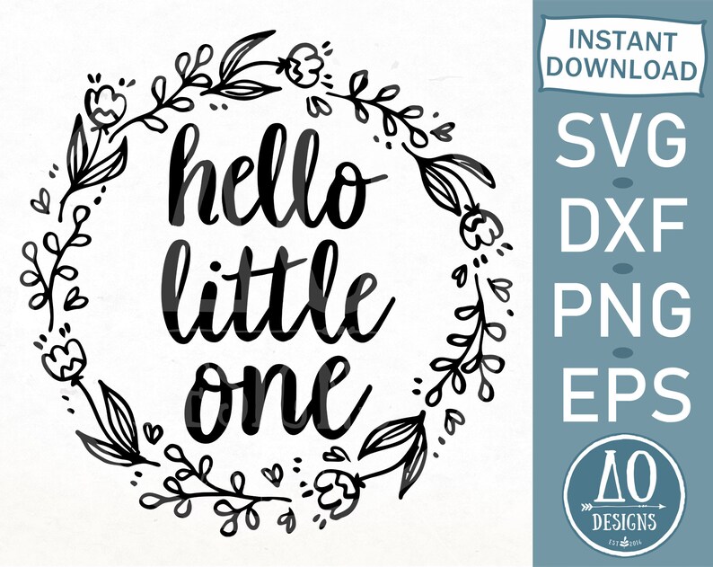 Download Hello little one SVG Newborn wreath svg Welcome baby svg ...